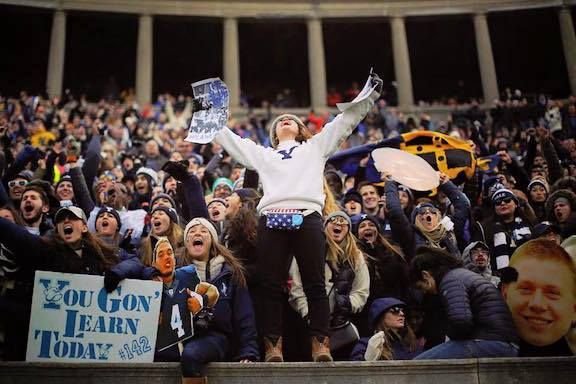schuy yale victory pose football
