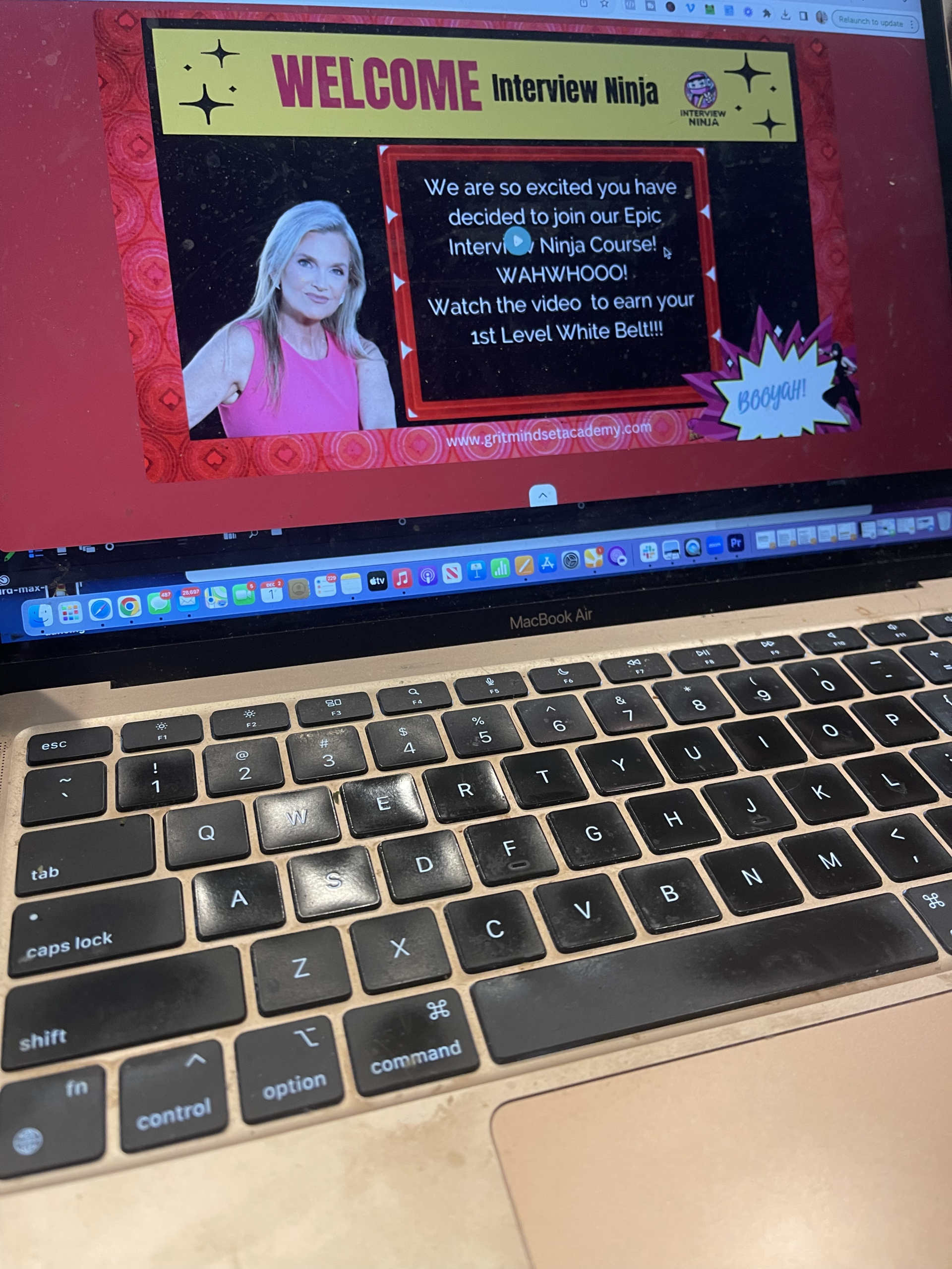 Interview Ninja welcome page on computer